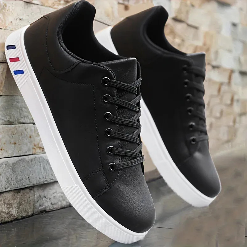 2024 New Men Sneakers High Quality Leather Casual Shoes for Men Comfort -BlackRunning Shoe-BK