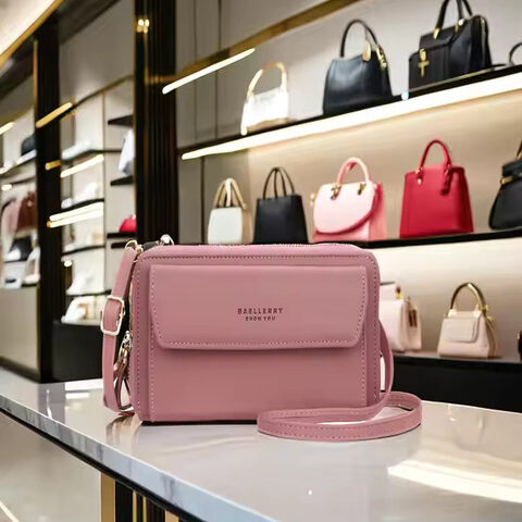 vivomartbd-Baellerry-Womens-Korean-Style-Crossbody-Bag-Large-Capacity-Double-Zipper-Fashionable-Mobile-Phone-Long-Wallet-Holder-Leather
