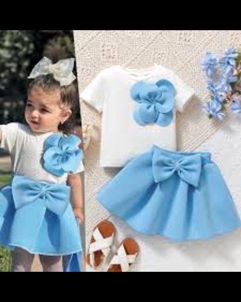 vivomartbd-Blue White Dress babay girls-2