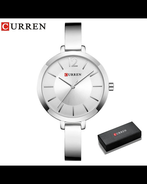 vivomartbd-Curren 9012 Women Watches Top Brand Luxury Quartz-I-Silver