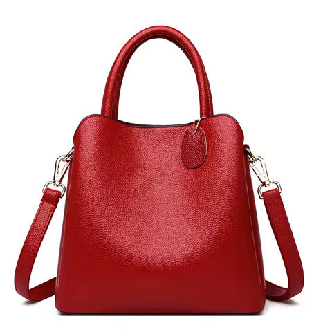 vivomartbd-Nylon-Lining-Handbags-Shoulder-Bags-Girl-Casual-Tote-PU-Shoulder-Crossbody-Bags-Red