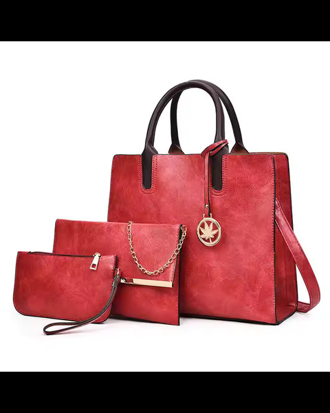vivomartbd-Retro Women’s Bag Simple Large Capacity Shoulder Crossbody Bag-REd